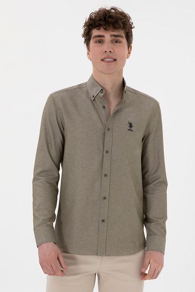 U.S. Polo Assn. Ανδρικό πουκάμισο με μακρυμάνικο βιζόν 50298009 -VR052
