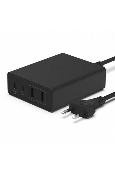 Belkin Belkin WCH010vfBK BoostCharge USB Hub, 2 USB 2.0 Ports, 2 USB-C Ports (Black)