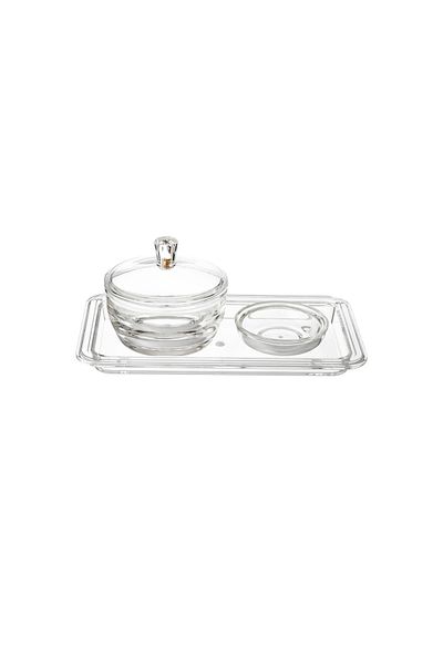 Dania Dates Set With Pits Plate And Clear Acrylic Serving Plate