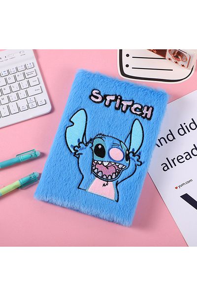 Choice 14.5x21cm B Anime Disney Lilo And Stitch Cartoon Plush Portable Notebook Cute Student Plush Notepad