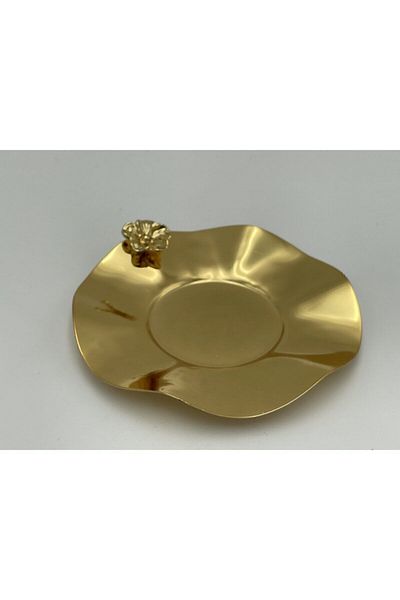 ŞENVER HOME 6-Piece Tea Plate with Wave Model Flower Detail