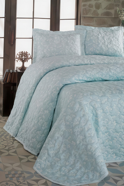 GAMA HOME Jakarlı Tek Kişilik Yatak Örtüsü / Özel Tasarım Çantalı / Farklı Renk ve Desen Seçenekleriyle