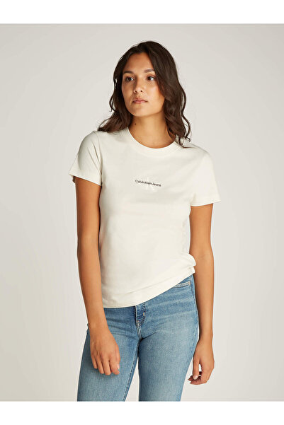 Calvin Klein Women's Ivory Short Sleeve T-Shirt