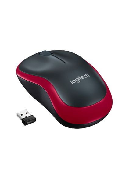 logitech Mouse Optic Wireless Logitech M185, USB, 1000 DPI (Rosu)