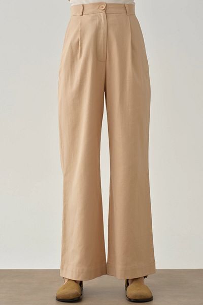 Tuğba Beige Detailed Trousers
