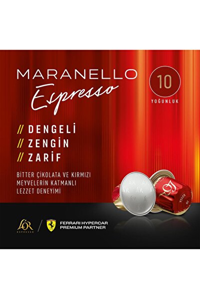 L'OR Maranello Espresso Nespresso Uyumlu Alüminyum Kapsül Kahve