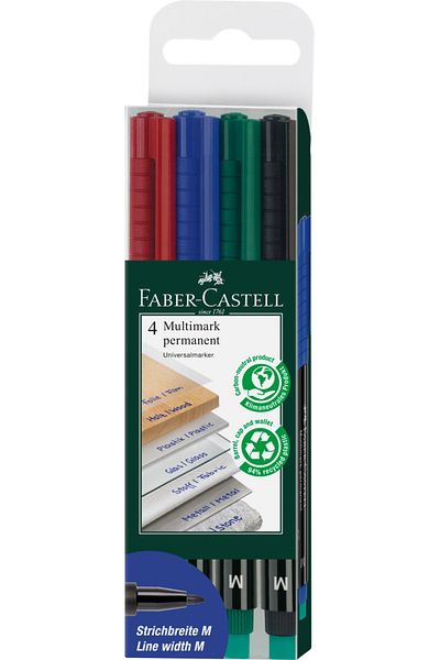 Faber Castell Permanent Marker Set 4 M Multimark Faber-Castell