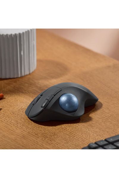 logitech Mouse Logitech ERGO M575S, Wireless Trackball, USB (Negru/Albastru)