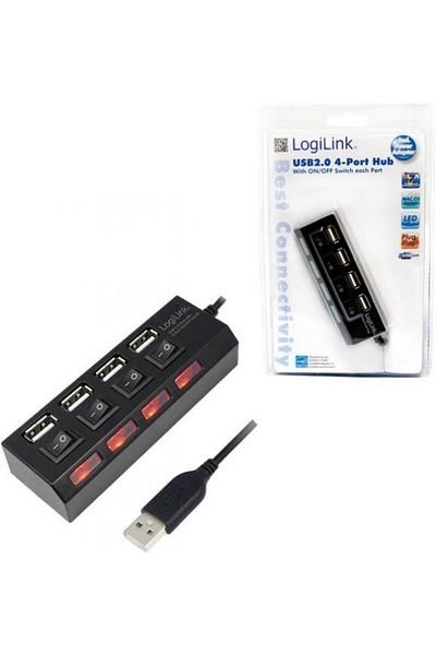 LogiLink Hub USB LogiLink UA0128, 4xUSB 2.0, comutator ON/OFF