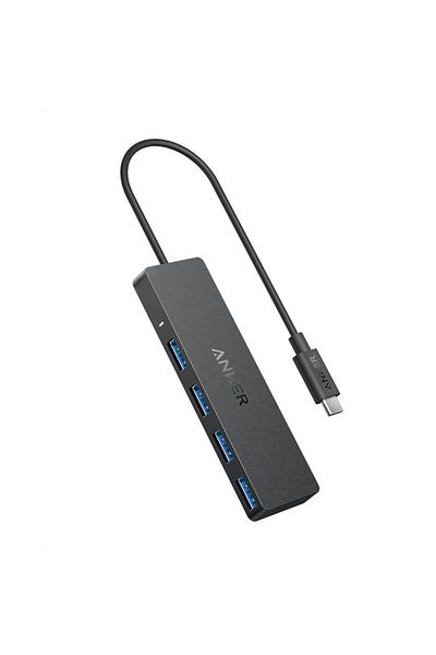 Anker Hub USB Anker USB-C, 4x USB-A, 5Gbps (Negru)