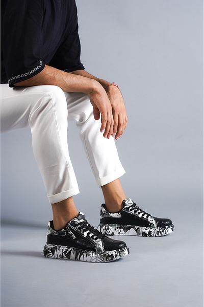 EBRUS TREND Et-Kb02 Crocodile Black - Black Men's Shoes