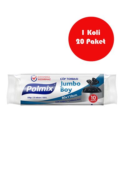 RNL04 Polmix 20 Pieces Jumbo Size 80 X 110 cm Garbage Bags - P105