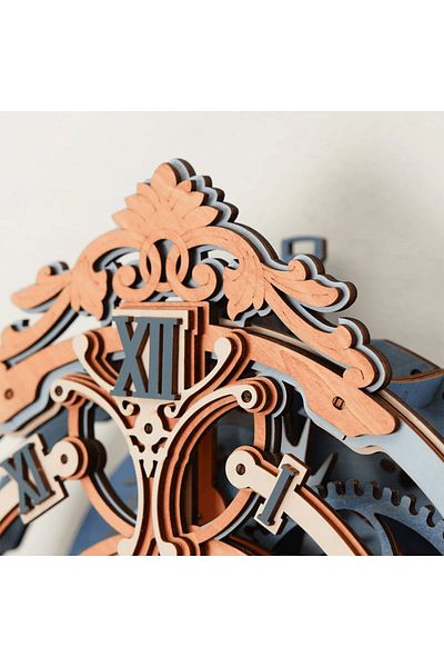 ROKR Romantic Note Wall Clock Mechanical Gear- 3D Wooden Puzzle