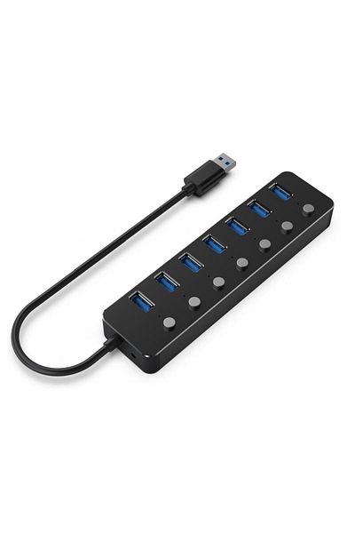 Gembird Hub USB Gembird UHB-U3P7P-01, 7x USB 3.2, 0.24m (Negru)