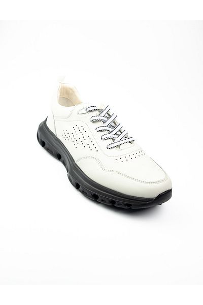 MARCOMEN 19356 White Leather Men's Casual Shoes
