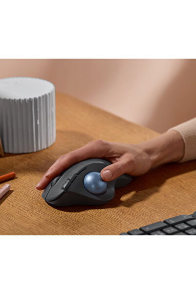 logitech Mouse Logitech ERGO M575S, Wireless Trackball, USB (Negru/Albastru)