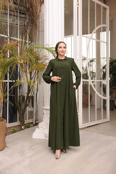 Nissra Ankanoor Khaki Ολόσωμο Κουμπωτό Ferace Anka 255000