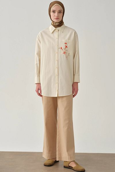 Tuğba Beige Detailed Trousers