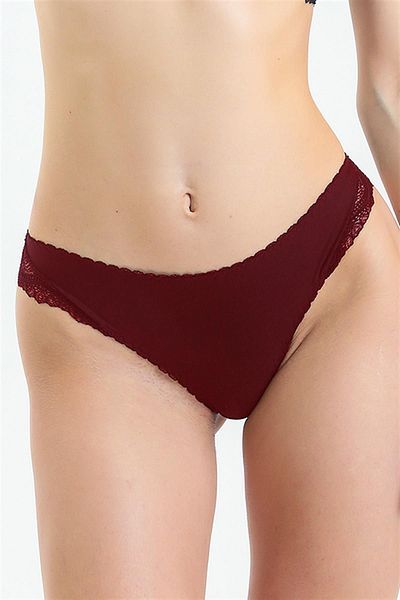 Magic Form Cotton Front and Lace Back Brazilian Panties