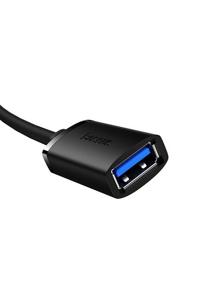 Baseus Cablu Extender USB-A Tata la USB-A Mama, Baseus AirJoy Series, USB 3.0 Gen1, 5Gbps, 1 Metru, Negru