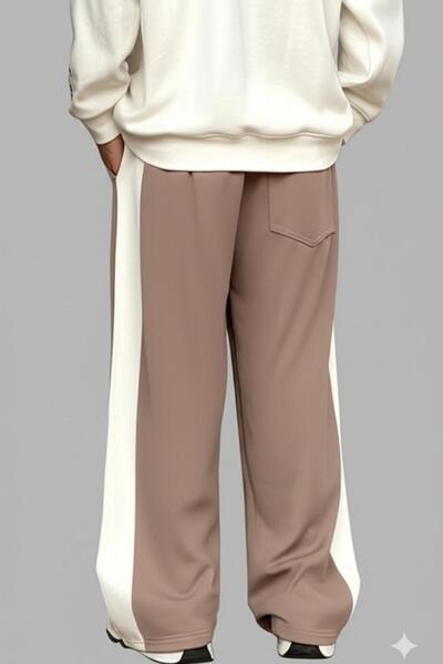 CAST COLLECTİON Ανδρική φόρμα καφέ φαρδιά με λευκό πλαϊνό μέρος