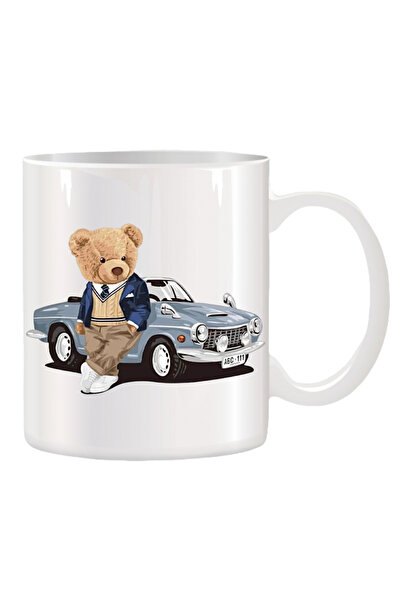 OEM Cană albă personalizată Ursuleț cu Mașină, INOVATIX. 330 ml