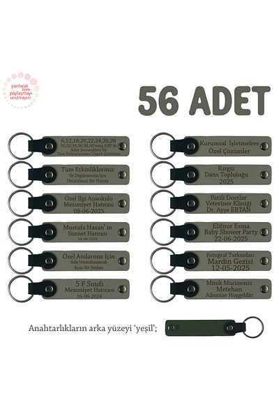 Miaju Ash Grey & Green Set of 56 Advertising Bannerskeychain for Modified Garage Customers