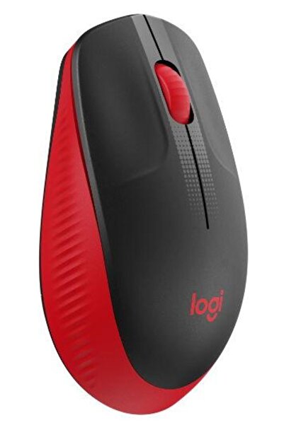 logitech Mouse cu fir LOGITECH M190, USB, 1000 DPI (Negru/Rosu)