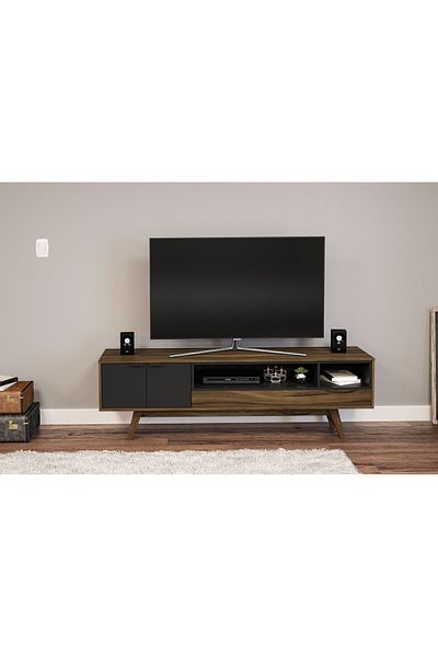 POLITORNO 75" TV table for living rooms and home with drawers and shelves