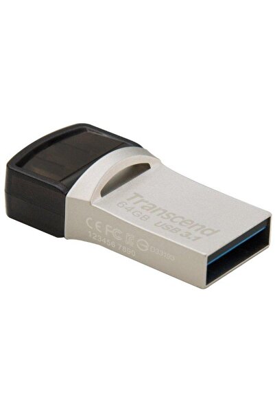 Transcend Stick USB Transcend Jetflash 890, 64GB, USB 3.1 Tip C (Argintiu)