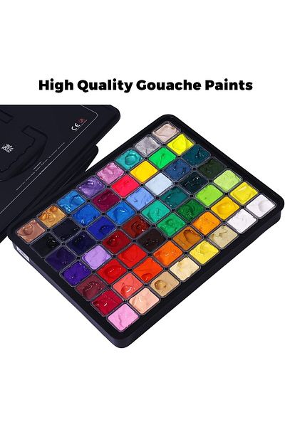 MİYA Gouache Set 56 Colors (Normal, Metallic, Neon) 30ml, Hemi