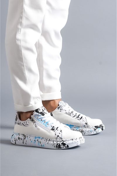 EBRUS TREND Et-Kb02 Crocodile White Blue Men's Shoes