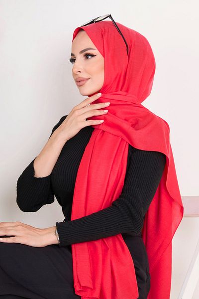 TOFİSA Red Mio Jazz Women's Shawl - Plain and Medium - 23355