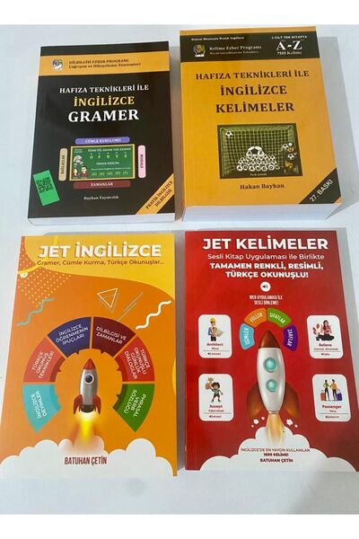 Batuhan Çetin Hafıza Teknikleri ve Jet İngilizce Eğitim Seti - 4 KİTAP 3 MOBİ...