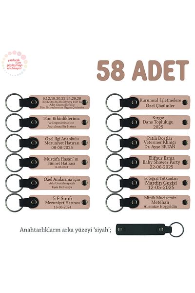 miawiki Set of 58 Keychains with Your Brand Written on Them, Promotional, Puppy Mouth & Black, Special for Store Opening