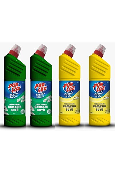 Porçöz Yoğun Kıvamlı Çamaşır Suyu Bahar Tazeliği Yaz Yağmuru 750 ml 4'lü Set