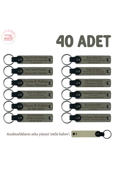 Miaju Ash Grey & Milk Coffee, Set of 40 Keychains for Enterprises in the Automotive Industry, Exclusive for Customers