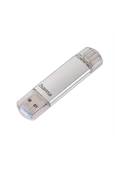 Hama HAMA C-Laeta USB Memory Stick 181073, USB 3.0-Type C, 128GB, 40MBs (Silver)