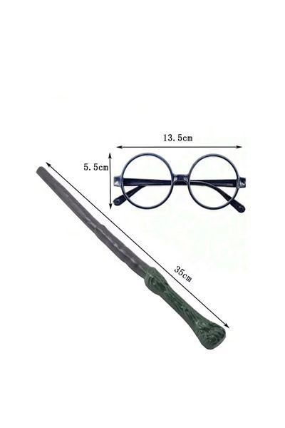 Depox Set baghetă magică și ochelari Harry Potter, IdeallStore®, 35 cm