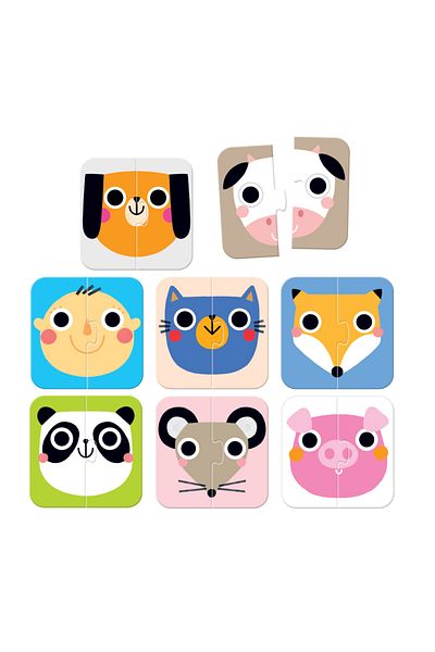 banana Puzzle game, Banana Panda, On the Go Puzzle Faces, funny half-faced girls, 16 pieces