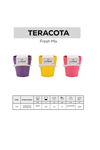 Bulutlife Terakota 3lü Saksı 100 X 90 Mm 0,4 Lt Pembe