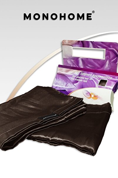 MonoHome Silk Satin Pillowcase 2 Pieces 50X70Cm 1 Piece Satin Buckle Brown