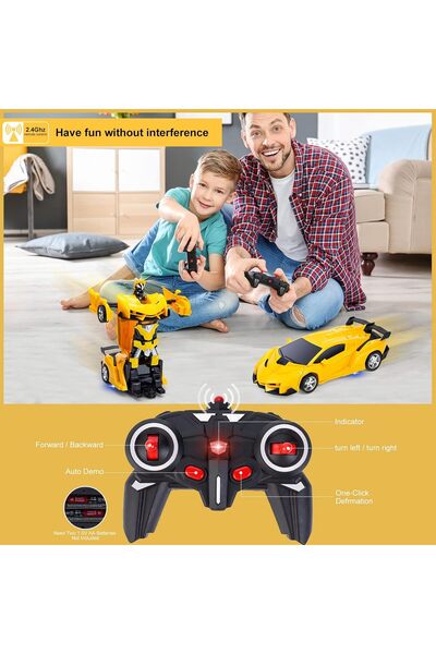 COOYA Deformation Robot Car Toys ,360 Degree Rotating Drifting, 2.4Ghz, 1:18 Robot Cars for Kids Gift