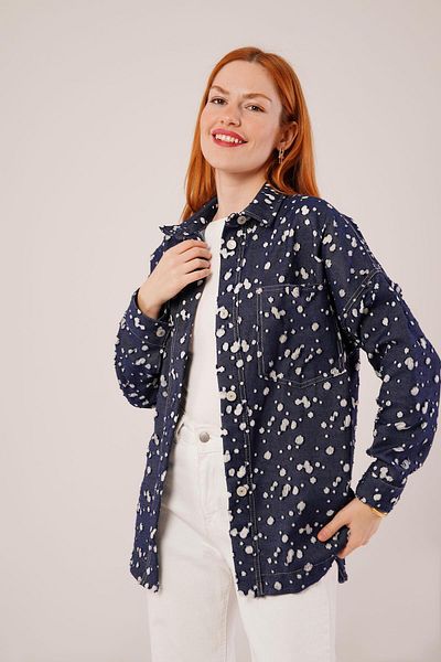 modaserdem Cămașă de damă din denim cu aspect învechit