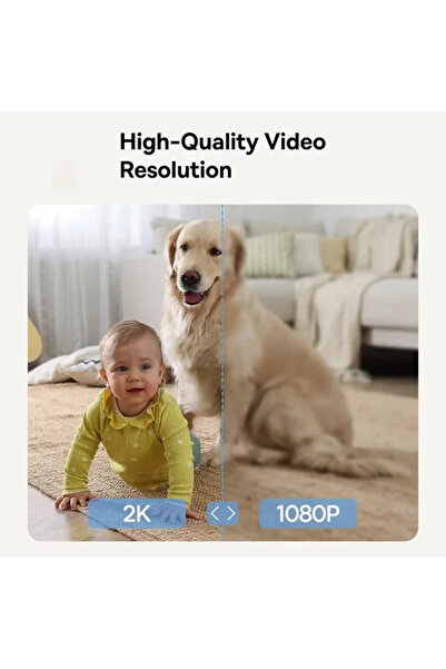 Baseus كاميرا مراقبة داخلية P1 Lite بدقة 3 ميجابكسل مزودة بخاصية واي فاي، مع خاصية اكتشاف الذكاء الاصطناعي، ودوران 360 درجة، وإمالة 90 درجة، ورؤية ليلية