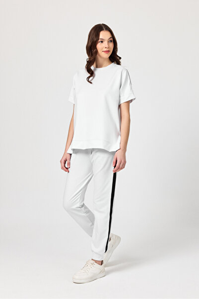 zitex Set de trening cu guler rotund și benzi laterale, cu două fire