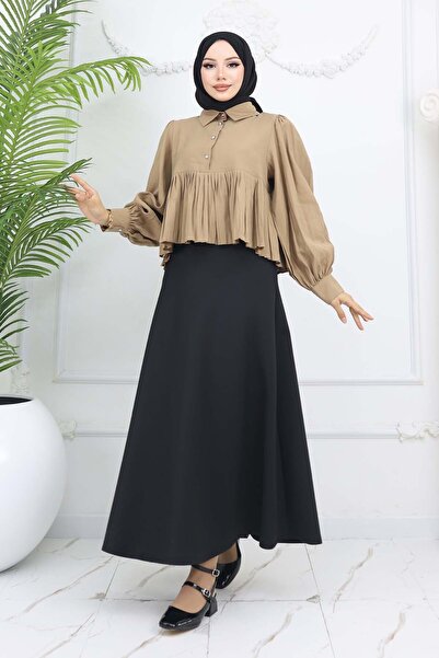 benguen Pleated Short Shirt - Mink 2248