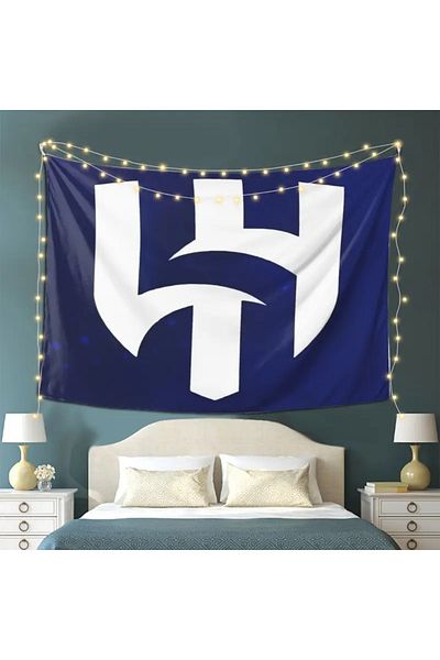 Generic Al Hilal Logo Polyester Tapestry Home Decor, Cheerleading Tool and Perfect Gift for Fans 150*130cm