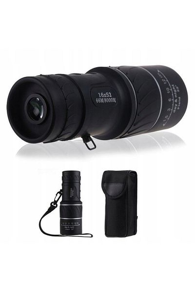 Depox Camping And Hunting Scope, Monocular, 16x52, Black, Case Included