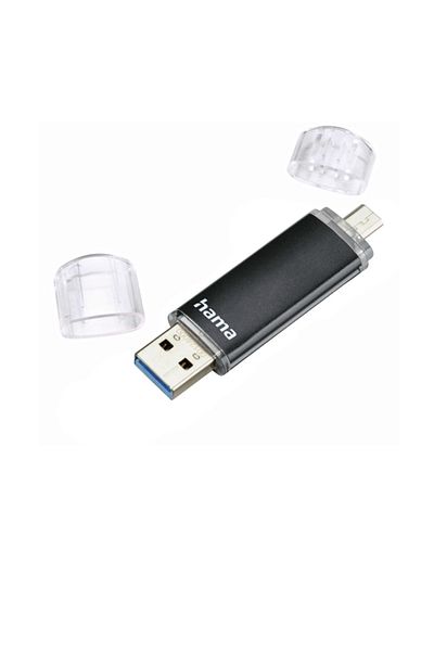 Hama Hama Laeta Twin USB memory stick, 32 GB (Black)